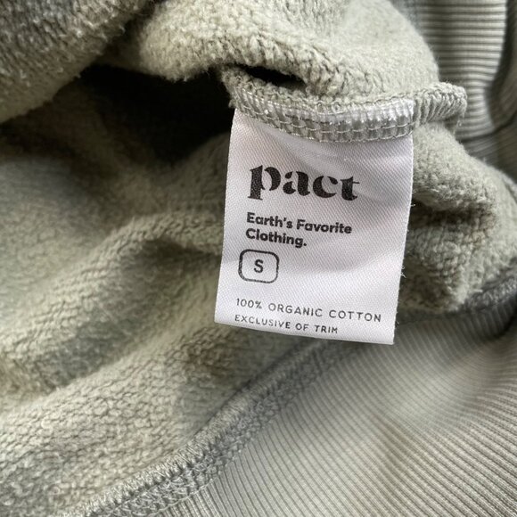Pact Organic Cotton Sage Green Zip Up Hoodie FLAW - Picture 5 of 9